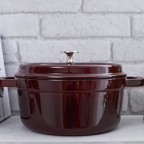 Staub Cast Iron 4-qt Round Cocotte - Grenadine