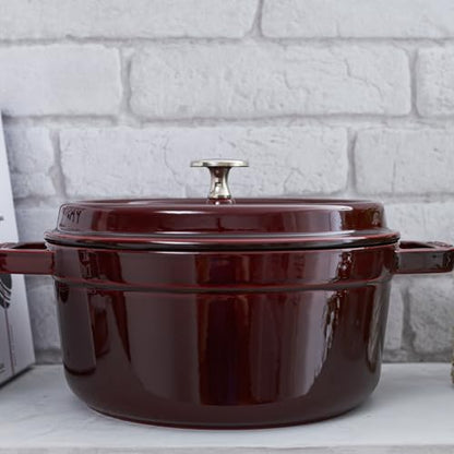 Staub Cast Iron 4-qt Round Cocotte - Grenadine