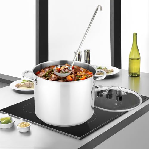 GreatChef Stock Pot Stainless Steel for Cooking Riveted Handle, Heavy Duty Vessel,Induction Compatible All Cooktops in Use, Dishwasher & Oven Safe (14 Quarts)