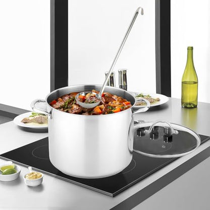 GreatChef Stock Pot Stainless Steel for Cooking Riveted Handle, Heavy Duty Vessel,Induction Compatible All Cooktops in Use, Dishwasher & Oven Safe (14 Quarts)