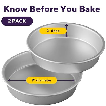 Wilton Performance Pans Aluminum Round Cake Pan, 9 x 2 in., Pack of 2