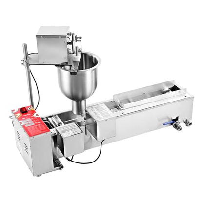 VEVOR Commercial Automatic Donuts Machine, Single Row Donuts Making Equipment, Stainless Steel Frying Auto Fryer, with 3 Size Molds, Auto Counting
