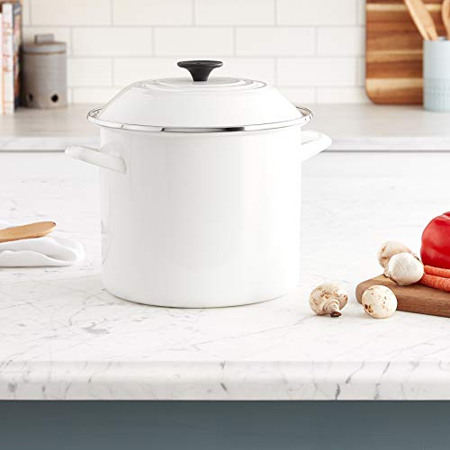 Le Creuset Enamel On Steel Stockpot, 10 qt., White