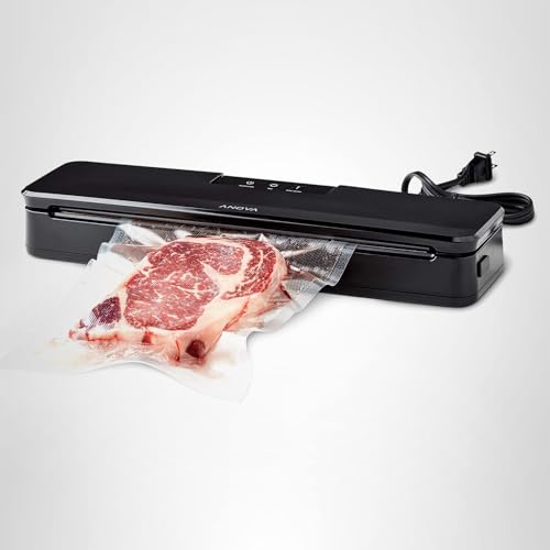 Anova Culinary Vacuum Sealer, Slim & Compact, Includes 10 Pre-Cut Bags (BPA-Free), Wet & Dry Dual Food Vacuum Sealer Machine for Sous Vide and Long-Term Storage, 2-Year Warranty