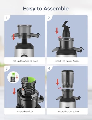 Ganiza Cold Press Juicer Machines, 4.06" Wide Feed Chute, High Juice Yield