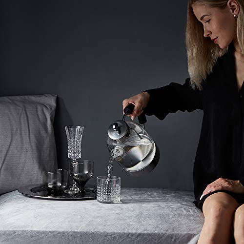 ASCOT Glass Electric Kettle, 1.5L Borosilicate Glass, 1500W, Silver