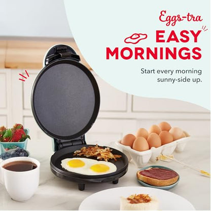 Dash Round Express Electric - Pancake Maker & Eggs Griddle System - Healthy Breakfast Maker - Quick Heat-Up & Easy Cleanup - nonstick surface - Red