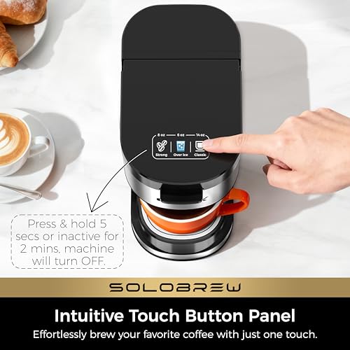 CHULUX SoloBrew Single Serve Coffee Maker, for K Cup and Ground, 3 Brew Sizes with Strong Button & Over Ice Feature, 14oz Removable Reservoir, for Home, Travel, RV, Office and Dorm