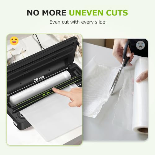 Bonsenkitchen Vacuum Sealer Machine,1 Roll&5 Pre-Cut Bags,Multiple Modes
