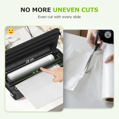 Bonsenkitchen Vacuum Sealer Machine,1 Roll&5 Pre-Cut Bags,Multiple Modes