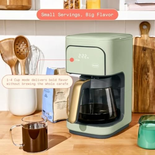 Wonderful Programmable 12-Cup Coffee Maker with Touch Controls, Auto Brew Timer, 1200W, 3 Brew Strengths, Keep Warm, Dishwasher-Safe, Premium Countertop Coffee Machine (Sage Green)