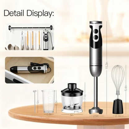MEGAWISE Immersion Hand Blender, 800W DC Motor, Variable Speed Control