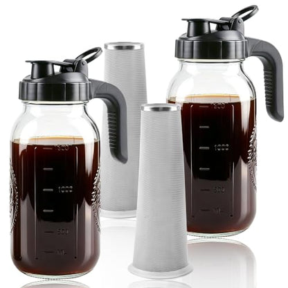 Cold Brew Coffee Maker 64oz Iced Coffee Maker with Stainless Steel Filter
