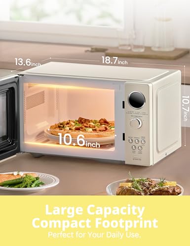 COMFEE' Retro Microwave Oven, 0.9 Cu.Ft 900W Countertop, Apricot