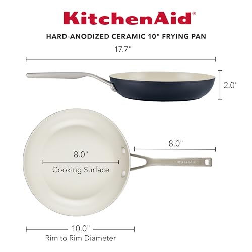 KitchenAid Hard Anodized Ceramic Nonstick Frying Pan/Skillet, 10 Inch - Matte Black