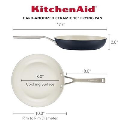 KitchenAid Hard Anodized Ceramic Nonstick Frying Pan/Skillet, 10 Inch - Matte Black