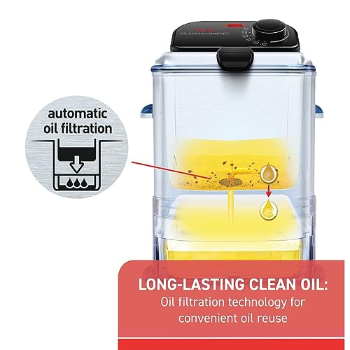 T-fal Compact EZ Clean Stainless Steel Deep Fryer with Basket for Home Use, 1.8 Liter Oil and 1.7 Pound Food Capacity, 1200 Watts, Easy Clean Temp Control, Oil Filtration, 1.8 L
