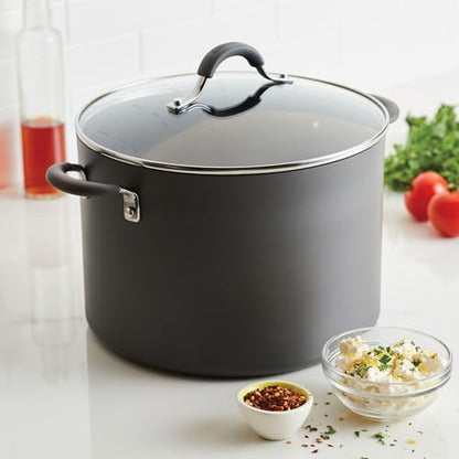 Circulon 83909 Radiance Hard Anodized Nonstick Stock Pot/Stockpot with Lid - 10 Quart, Gray