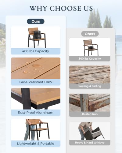Devoko 7 Pcs Aluminum Patio Dining Sets with HIPS Tabletop