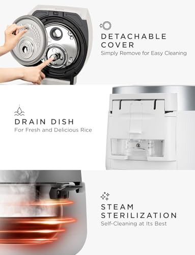CUCKOO Twin Pressure Rice Cooker 6-Cup Uncooked / 12-Cup Cooked with Induction Heating Technology, 20 Menu Modes with Voice Guide, Versatile Rice Maker Multi-Cooker & Pressure Cooker (CRP-LHTR0609FW)
