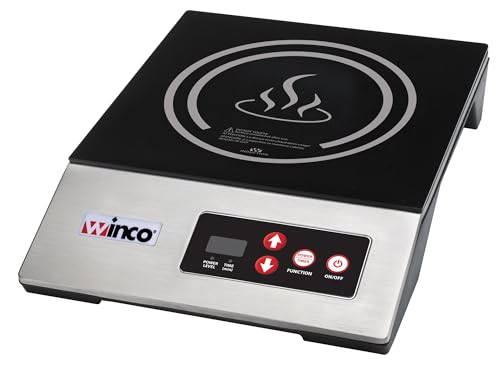 Winco EIC-400E Commercial-Grade Portable Induction Cooktop Burner, 1800 W, 120V