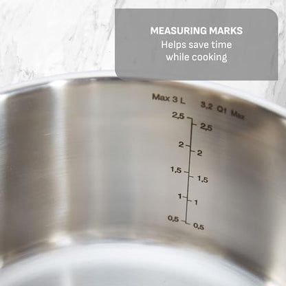 T-fal Gourmet 15-Piece Stainless Steel Cookware Set, Pots and Pans Cooking Set, Dishwasher Safe, Oven Safe to 500°F, Induction Compatible, Stock Pot, Sauce, Saute, Frying Pans, Silver