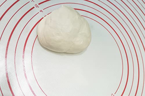 Yansumi silicone pastry non stick baking mat with measurement fondant mat with three sizes for silicone baking mat, counter mat, dough rolling mat,fondant/pie crust mat (Red, 24"L x 16"W)
