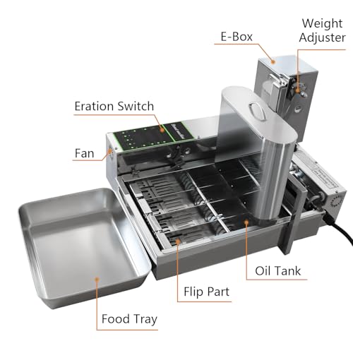 HNZXIB 1800+pcs/hour Mini 4-Row Donut Maker, Automatic Donut Machine, Commercial Doughnut Frying Maker, 5 Gears Adjustment, 110V 60Hz, 2000W, Stainless Steel, for Cafes, Bakeries, Restaurants