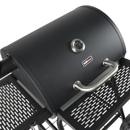 Grill Boss 23 Inch Charcoal Barrel Grill with Adjustable Grate, Large Cooking Area, Black