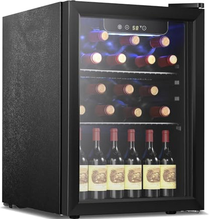 Antarctic Star Wine Cooler, Beverage Refrigerator, 16 Bottle Freestanding Quiet Wine Cellar Front Glass Door for Home and Bar, Digital Temp Control, 1.71 Cu.Ft.
