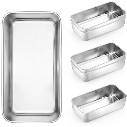 Onader 6 Pack Loaf Pans for Baking Bread, 9 x 5 Inch Stainless Steel Deep Meatloaf Toast Baking Pan Set