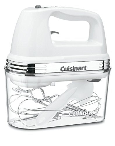 Cuisinart Power Advantage PLUS 9-Speed Hand Mixer, 220W-Motor Hand Blender Electric Mixer with 9 Speed Settings, Extra-Long Dishwasher-Safe Beaters, 3 Low Mixing Speeds, Storage Case, HM-90S, White