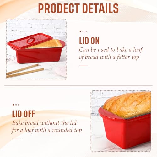 Teenyyou Enamelled Cast Iron Dutch Oven Pot with Lid 4QT Heavy Duty Cast Iron Bread Pan with Dual Handles Nonstick Enameled Cookware for Sourdough Bread Baking Roasting Stewing Braising Frying, Red