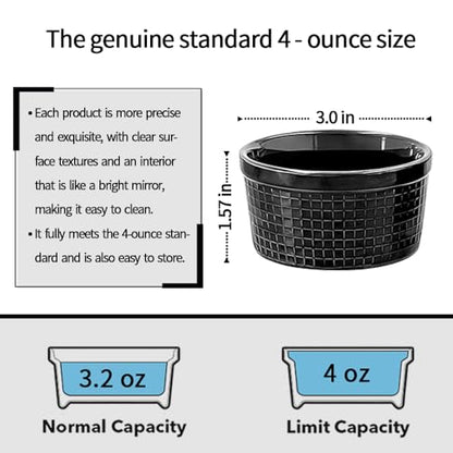 Yachi Black Ramekins 4oz 3.2 inch Set of 6, Oven Safe Dishwasher Safe, dessert bowls, Dipping sauce cups, Ceramic Creme Brulee, Baking Souffles Ceramic Ramekin