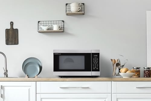 SHARP Countertop Microwave Oven with Removable 13.6" Carousel Turntable, 1100 Watt, 1.6 Cubic Feet, Stainless Steel