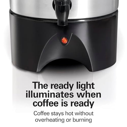 Hamilton Beach 45 Cup Coffee Urn and Hot Beverage Dispenser, Silver