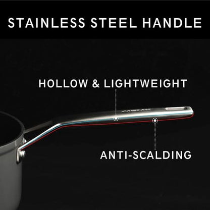 MsMk 3.5 Quart Deep Frying pan, 10-inch Durable pans for refreshing old saute pan with lid, Deep and straight edge, Easy Clean-Up, Even Heating, Comfortable Handling, Induction Compatibility,