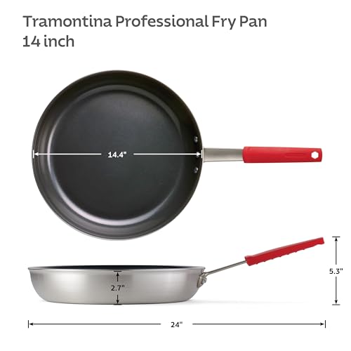 Tramontina Professional 14-Inch Ceramic Non Stick Extra Large Frying Pan, Heavy-Gauge Aluminum Skillet with Ceramic Nonstick Coating, Dishwasher and Oven Safe, Black