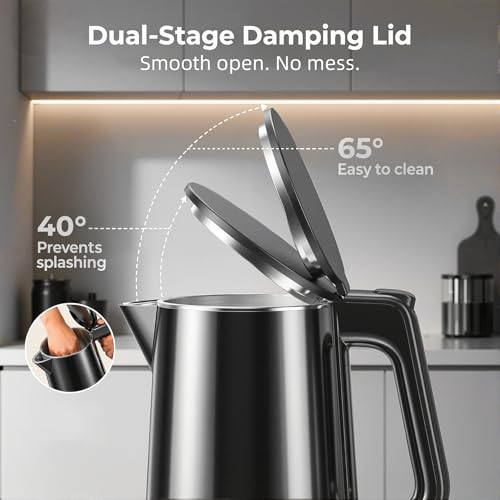 Electric Kettle with Digital Display & Temperature Control, 1.0L Stainless Steel Water Boiler, 1200W Fast Boiling, 4H Keep Warm, BPA-Free Auto Shut-Off, Tea Coffee Kettle for Home Office 120V, White