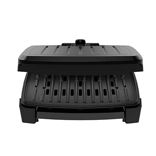 GEORGE FOREMAN® Contact Submersible™ Grill, 5-Serving Grill - Adjustable Temperature Control, Black Plates, Wash the entire grill