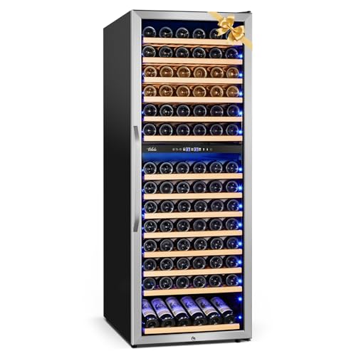 Velieta 24 Inch Wine Cooler Fridge Dual Zone, Professional Large Capacity High Wine Refrigerator with Powerful Compressor, Quiet Operation and Elegant Design-KMHJ408D