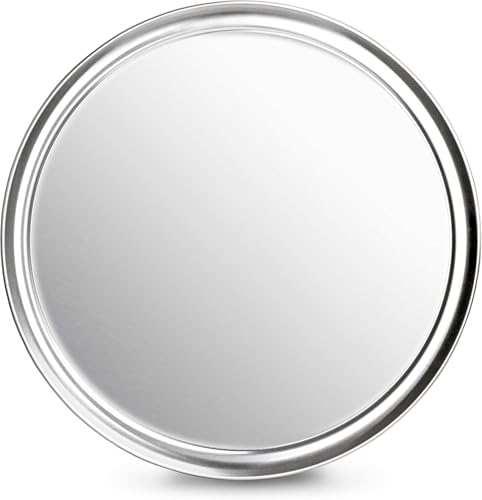 New Star Foodservice Restaurant-Grade Aluminum Pizza Pan/Tray, Wide Rim, 16 Inch, Pack of 6
