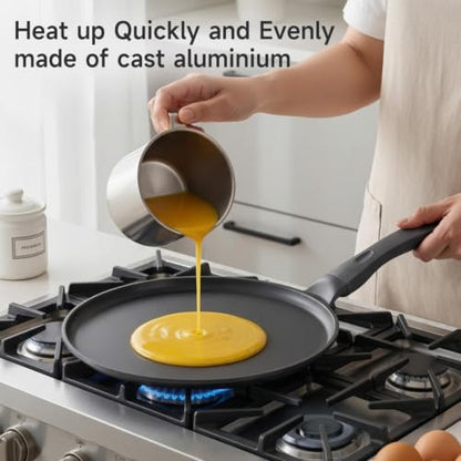 JEETEE Nonstick Crepe Pan, 9.5 Inch Titanium Pancake Pan