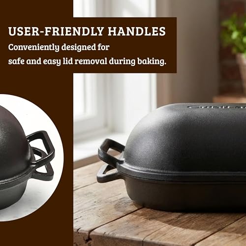 CuisiLand 9QT Cast Iron Dutch Oven for Bread Baking – Professional Sourdough & Artisan Loaf Oven, Superior Heat Retention, Heavy-Duty Cookware for Home & Kitchen