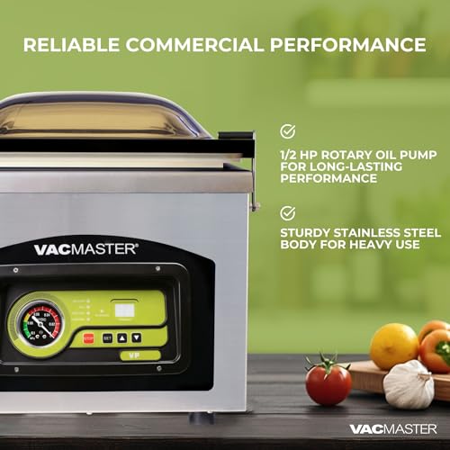 VacMaster VP230 Chamber Vacuum Sealer – Commercial Vacuum Sealer Machine for Food with 1/2 HP Oil Pump, 12.25” Seal Bar for 12” x 15” Bags, Food Vacuum Sealer for Sous Vide, Liquids & Food Storage