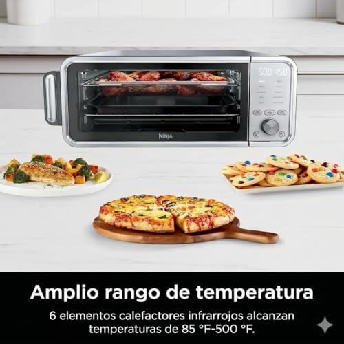 Ninja FT405CO 10-in-1 Digital Air Fry Oven with Extra Large Capacity, Flip Up and Away, Stainless Steel Body, and Temperature Control (Renewed)