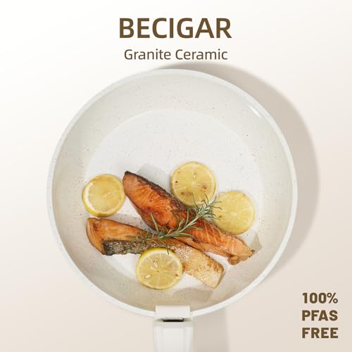 BECIGAR 23PCS Ceramic Pots and Pans Set,Nonstick, Removable Handle Pots and Pans Set, Stackable Pan Set, Ceramic Nonstick Pan Non Stick for Easy Cooking