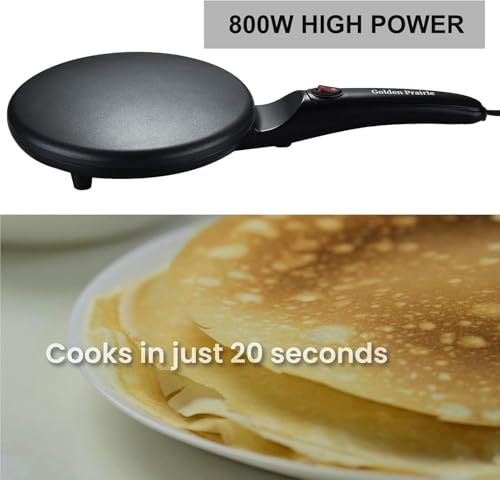 Crepe Maker Electric, 8" Crepe Pan Nonstick with Batter Spreader & Dipping Tray, 800W Quick Heat-Up & Auto Temperature Control for Perfect Pancakes, PFOA & BPA Free, Easy Clean Red