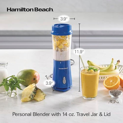 Hamilton Beach Portable Blender for Smoothies With 14 oz. Travel Jar