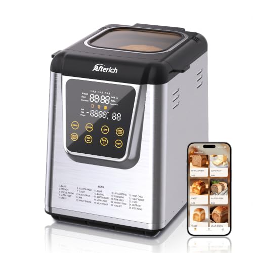 Bread Maker Stainless Steel Bread Machine, With App Control, Built-in Scale